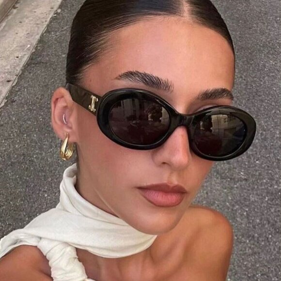 Celine TRIOMPHE Women Sunglasses Black Smoke Oval CL40194U 01A NEW AUTHENTIC - Picture 14 of 14